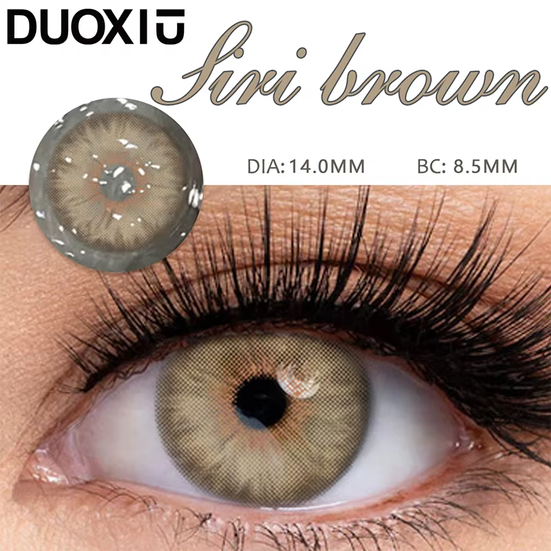 DUOXIU 1 paire de lentilles de Contact avec degré coloré lentille marron yeux colorés élèves diplômé