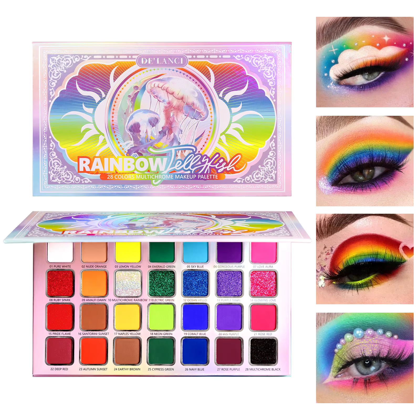 28 couleurs maquillage fard à paupières Palette pour la beauté et mat métallique miroitant perle pai