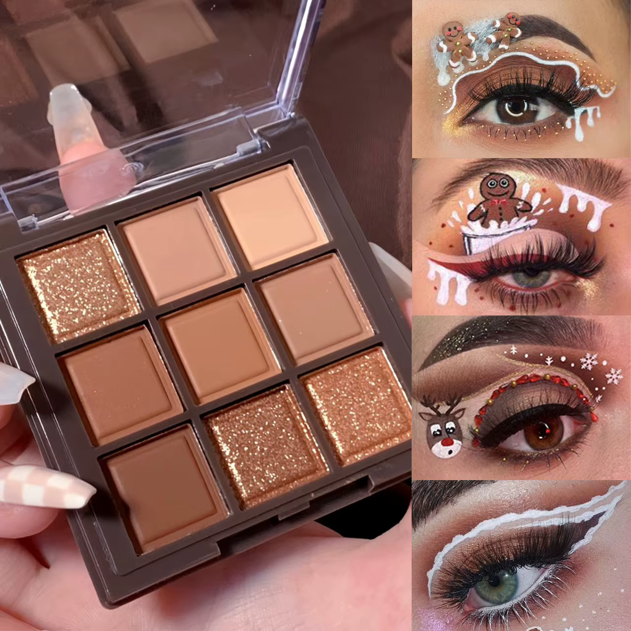 Mocha chocolat 9 couleurs fard à paupières Palette mat miroitant imperméable, résistant à la sueur m