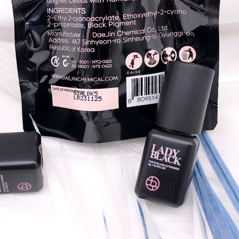 Colle à cils noirs pour femmes, 5 bouteilles, séchage coréen, plus rapide, Extensions de faux-cils,