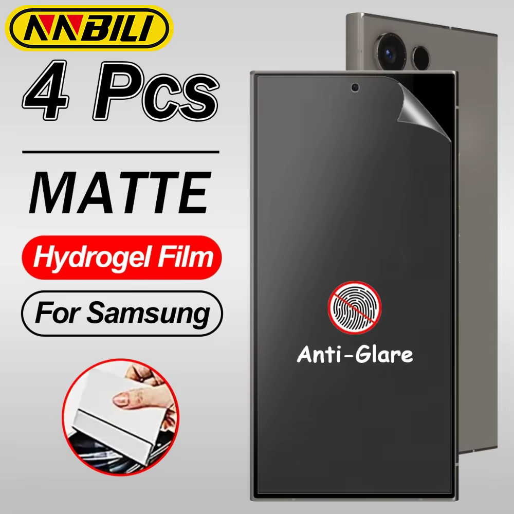 NNBILI 4 films hydrogel mats anti-traces de doigts pour Samsung Galaxy S26 S25 S24 S23 22 21 Ultra,