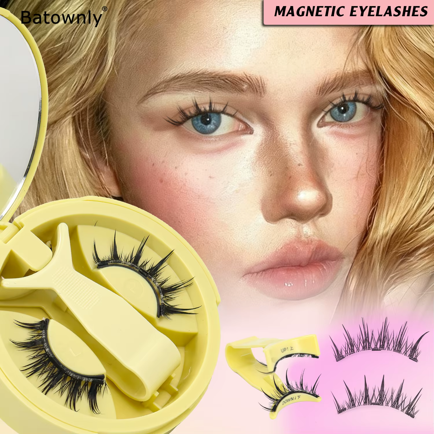 1 paire de cils magnétiques, style anime, ensemble de cils magnétiques, cils manga, naturellement ef