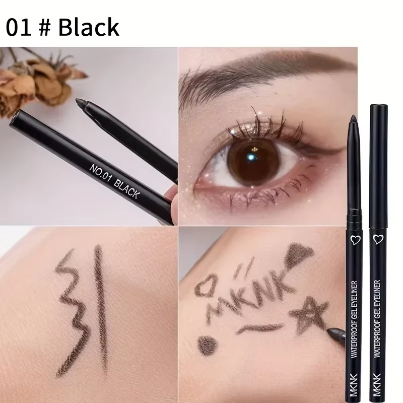 Eyeliner Gel lisse et imperméable, crayon bleu marron, doux, facile à porter, stylo correcteur mat à