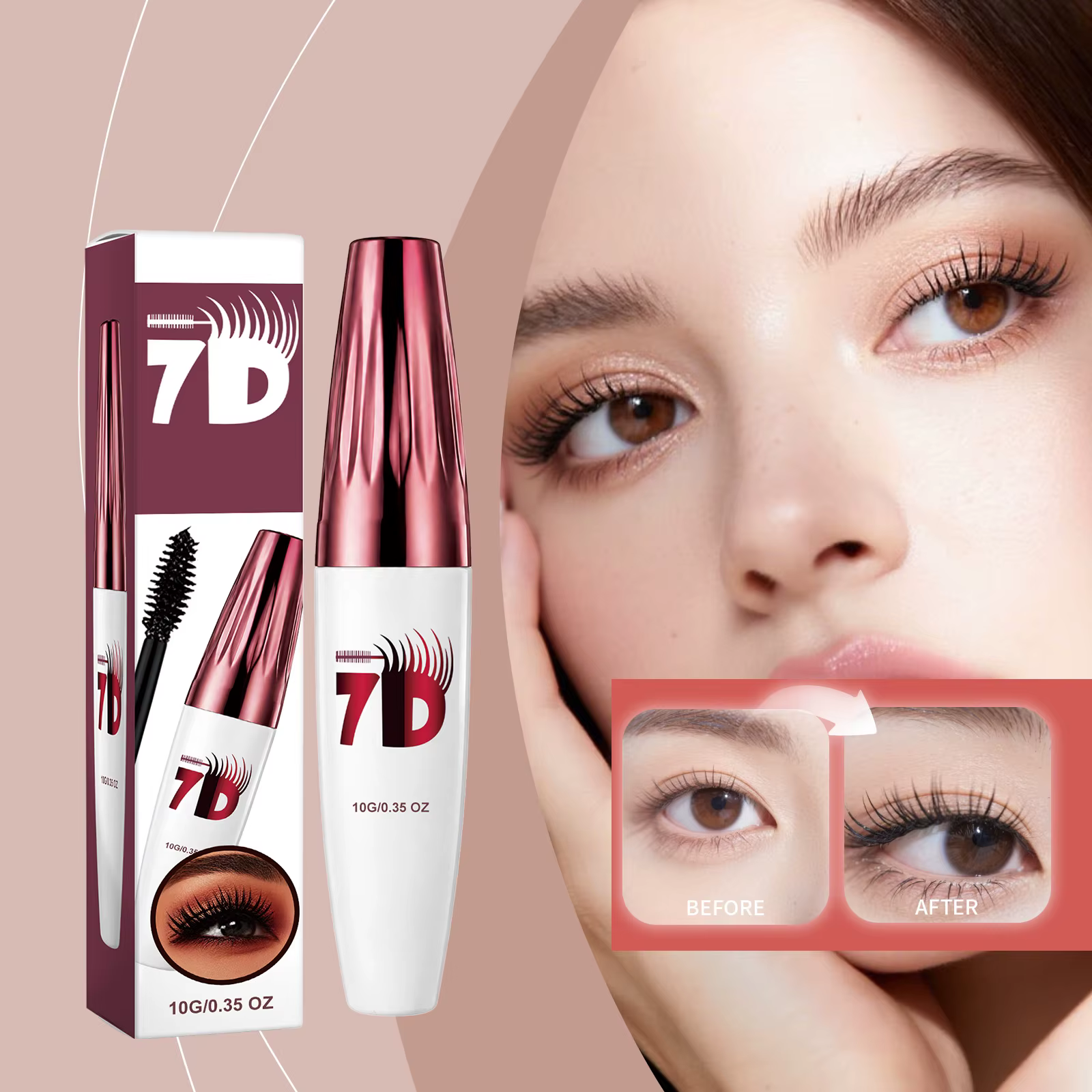 Mascara Super Courbant Waterproof Volume Allongeant Effet Cils Fibres de Soie Noires Épaississant An