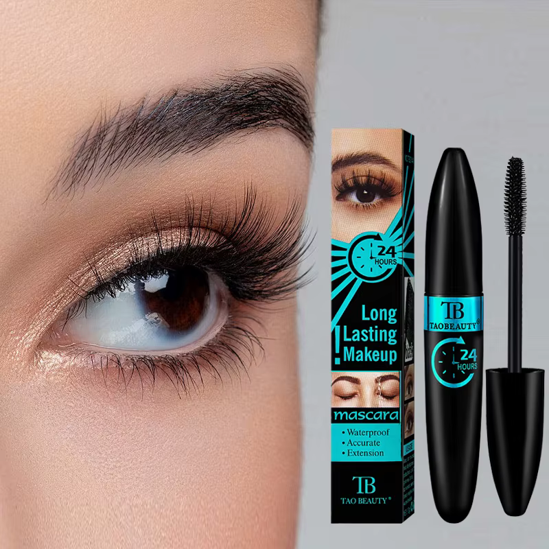 Mascara 5D imperméable, allongeant, recourbé, longue durée, résistant à la sueur, Fiber de soie noir