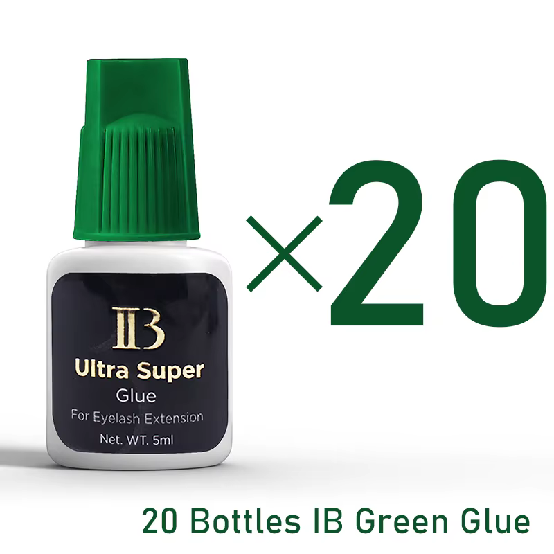 IBeauty – colle Ultra Super pour Extension de cils, 20 bouteilles, capuchon vert, adhésif imperméabl