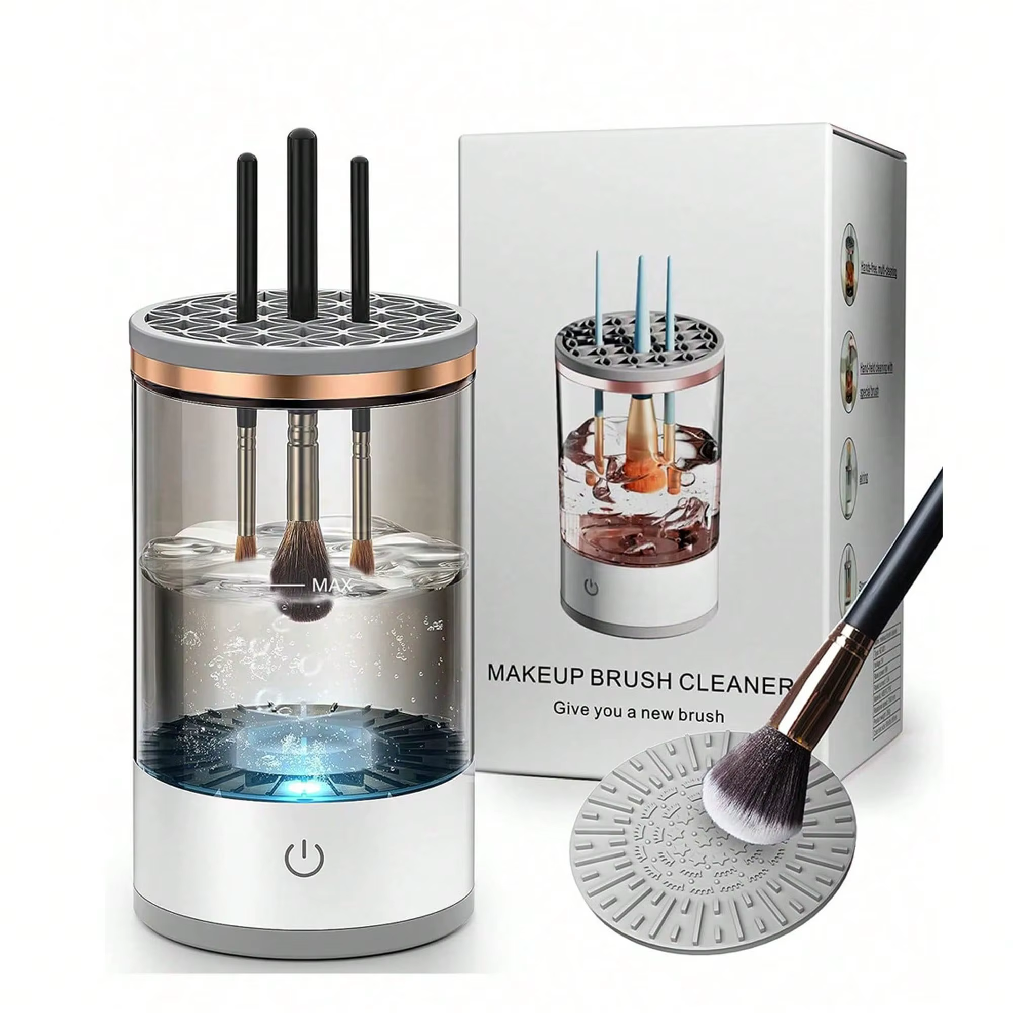 Nettoyeur de pinceaux de maquillage électrique, machine de nettoyage