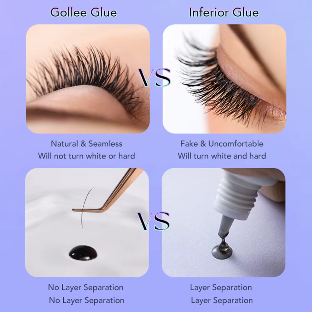 Gollee 1s colle à cils secs utilisation de adaptabilité colle d'extension de cils imperméable 6-8 se