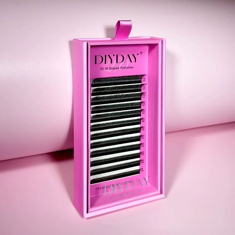 DIYDAY nouveau Style 5D W forme Extensions de cils différentes longueurs 5D en forme de W faux cils