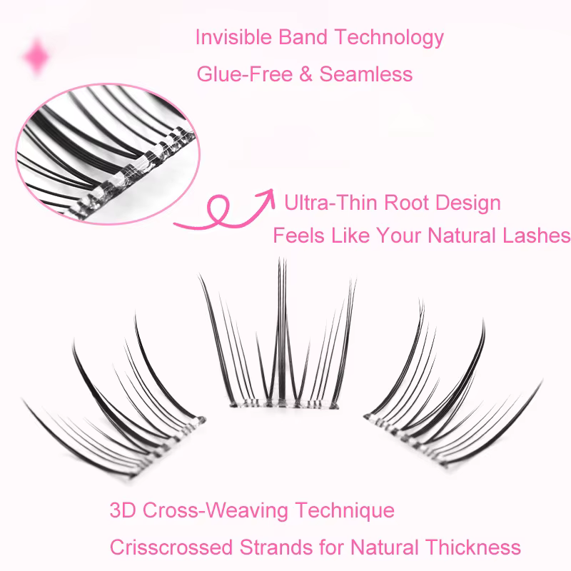 Cils sans colle de Style coréen pour filles, grande capacité, naturels, vaporeux, faciles à applique