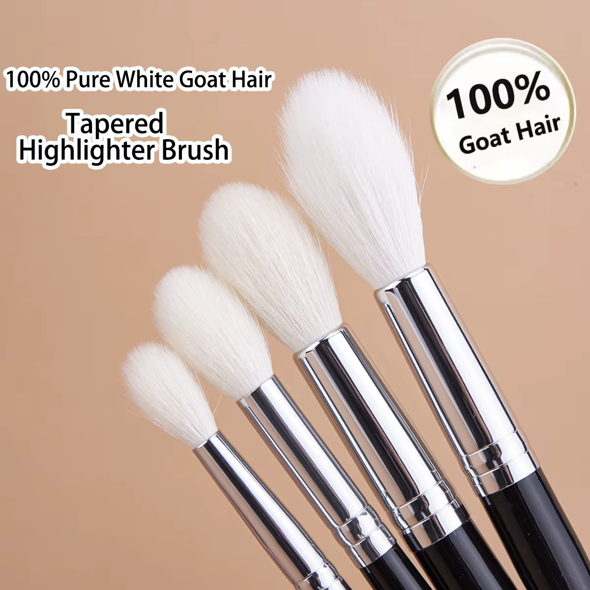 Pinceau surligneur de maquillage 100% poils de chèvre, surligneur conique, poudre de réglage du visa