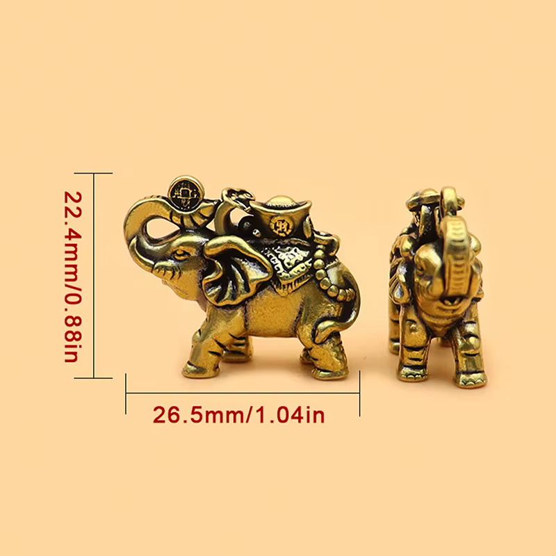 Figurines d'éléphant en laiton, figurines d'éléphant porte-bonheur, décoration de salon, figurines d