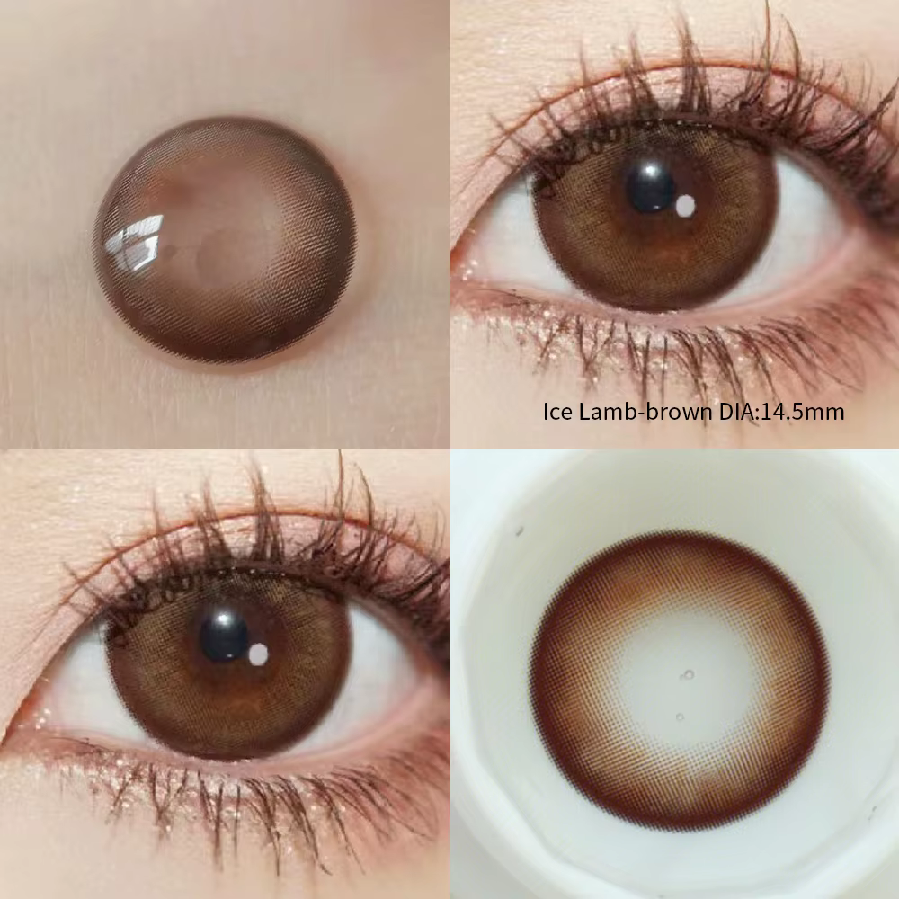 OVOLOOK-2 pièces/paire de lentilles de contact colorées brunes pour les yeux, lentilles noires natur