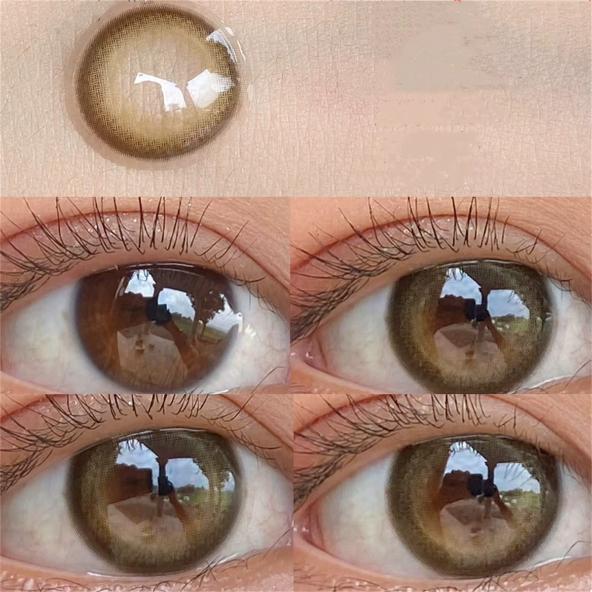 Lentilles de contact colorées douces, gelée de miel, prescription pour myopie, maquillage de beauté,