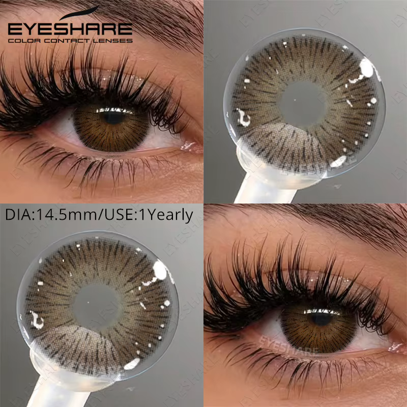 EYESHARE 1 paire de lentilles de contact colorées pour myopie, lentilles pour les yeux bruns avec di