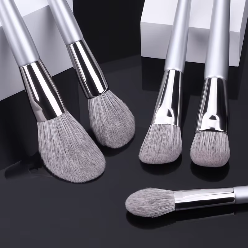 KLINA 12 pièces Kit de pinceaux de maquillage professionnel naturel chèvre cheveux fond de teint pou