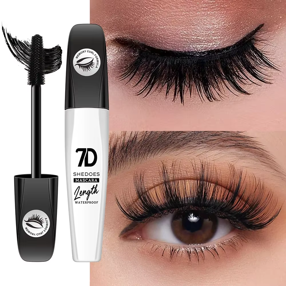 Mascara imperméable 7D, longue durée, anti-taches, sans flocons, allongeant, volumisant, liftant, re