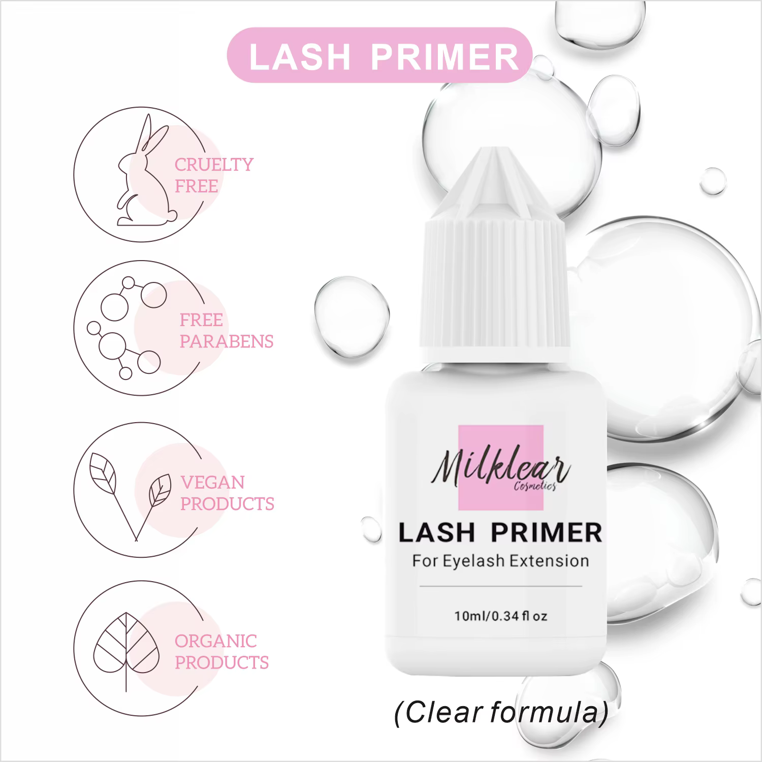 Apprêt de colle pour Extensions de cils, 10ml, rétention plus longue, dissolvant d'huile naturelle e