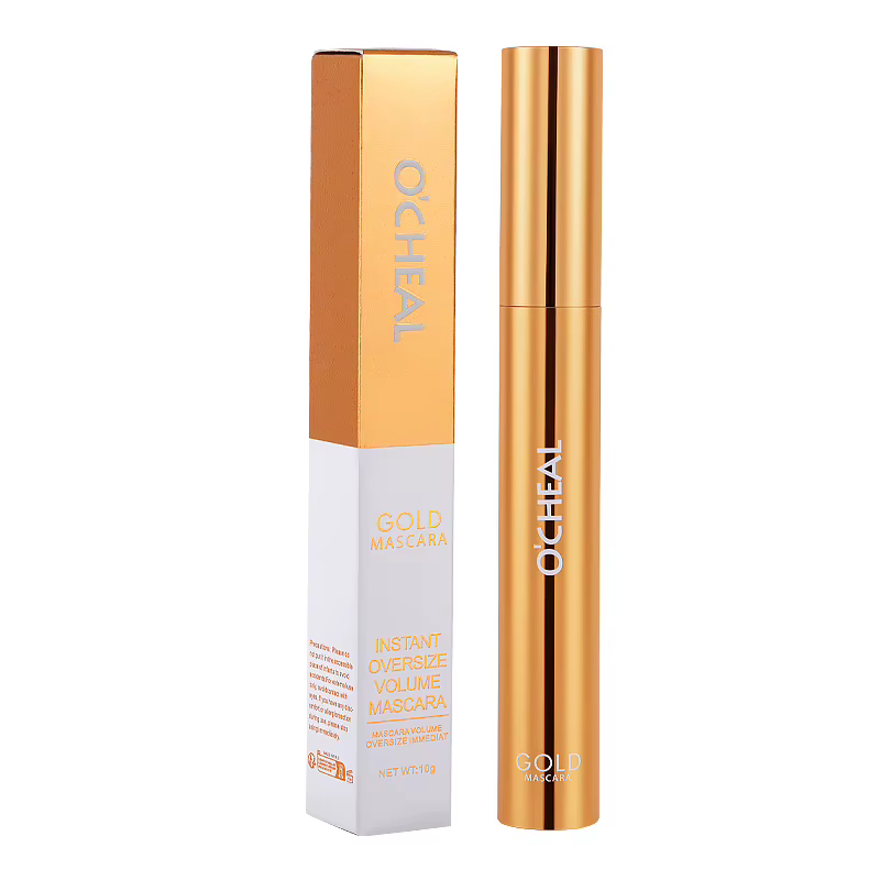 Mascara O'CHEAL Gold Mascara Noir 3D Soie Épaisse Bouclée Allongeant les Cils Séchage Rapide Diffici