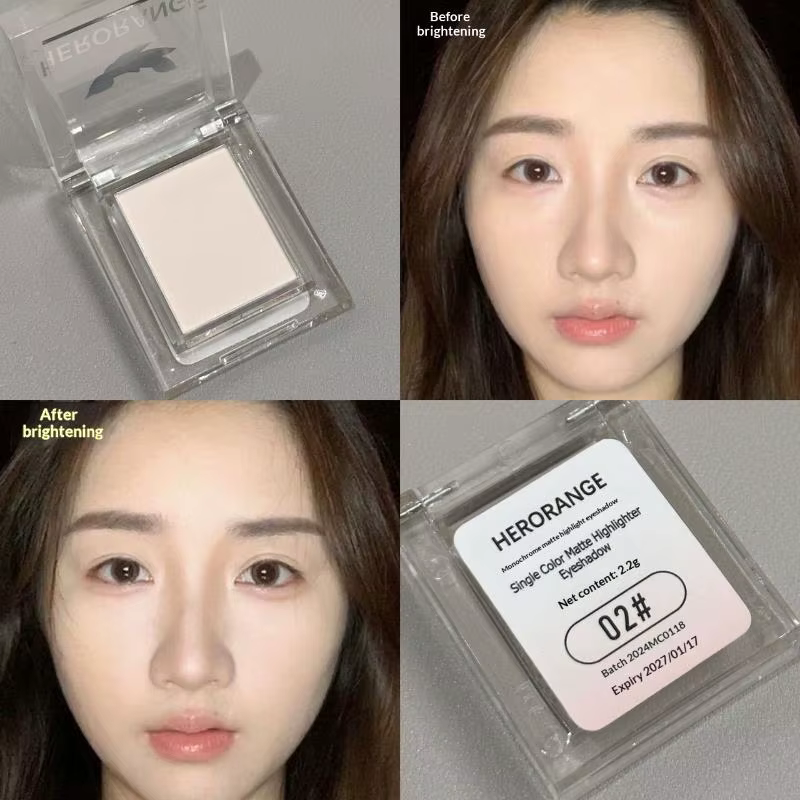 HERORANGE – Palette de fards à paupières monochromes mats, surligneur à lumière naturelle, poudre po