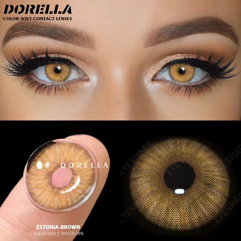 D'ORELLA 1 paire de lentilles de Contact de couleur pour les yeux, lentilles marron d'aspect naturel