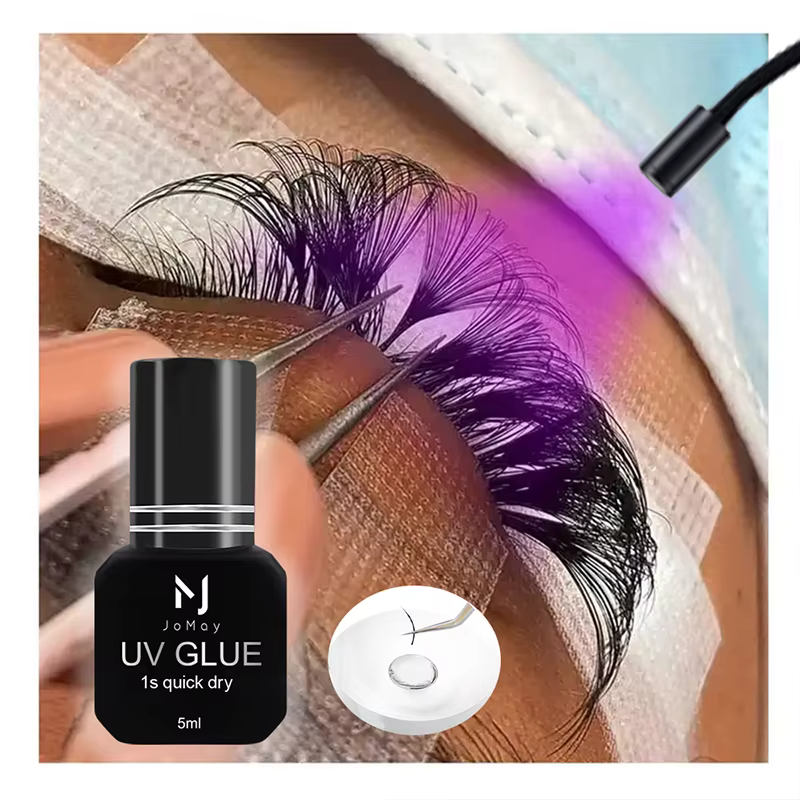 JOMAY 10 bouteilles 5ml colle UV pour cils séchage rapide en 1 seconde 75 jours colle durable pour c