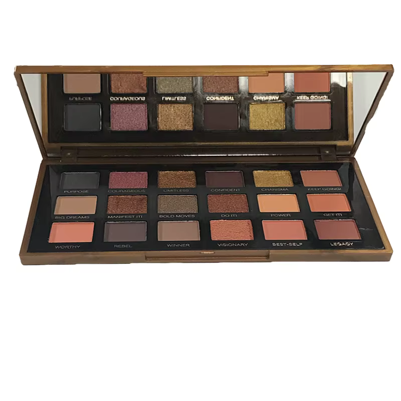 Palette de fards à paupières dorés, 18 couleurs, perle, or Rose, noir, Style Punk, mat et paillettes