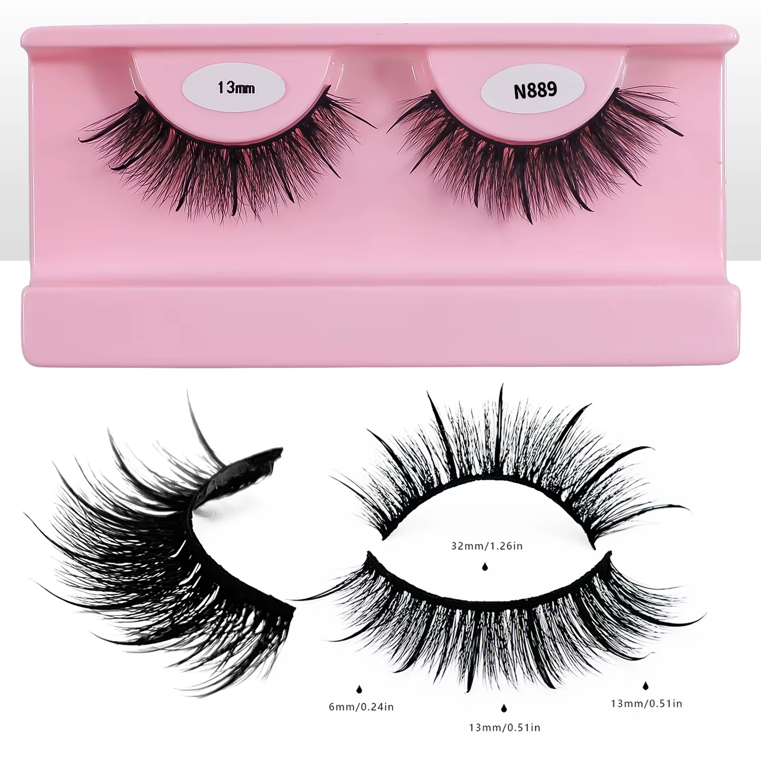 REDSIREN Faux cils en vison pointes vaporeux épais naturel pleine bande cils nouveau maquillage moel