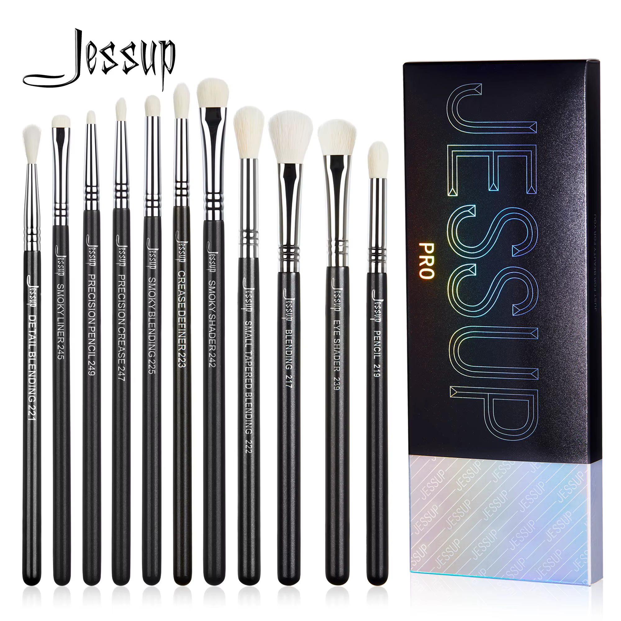 Jessup-Ensemble de pinceaux pour les yeux, pinceau de maquillage pour fard à barrage, mélange synthé