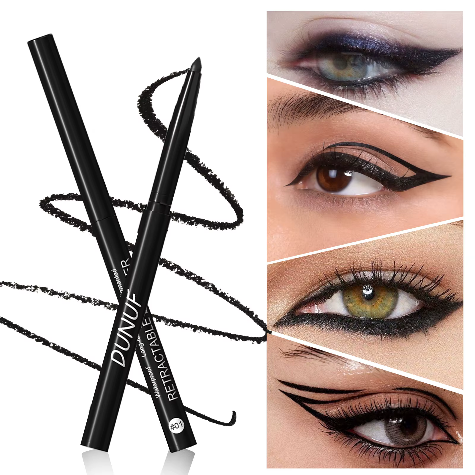 Crayon Eyeliner Gel bleu mat imperméable, Ultra-fin, lisse, séchage rapide, sans taches, facile à po