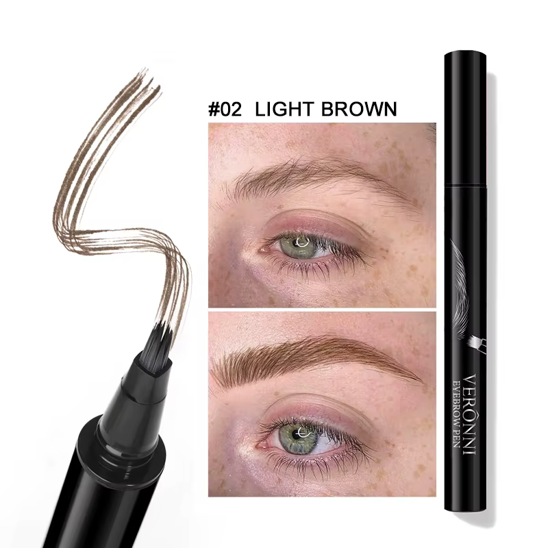 Stylo à sourcils liquide imperméable – Anti-taches, pointe Fine, aspect naturel, longue durée, facil