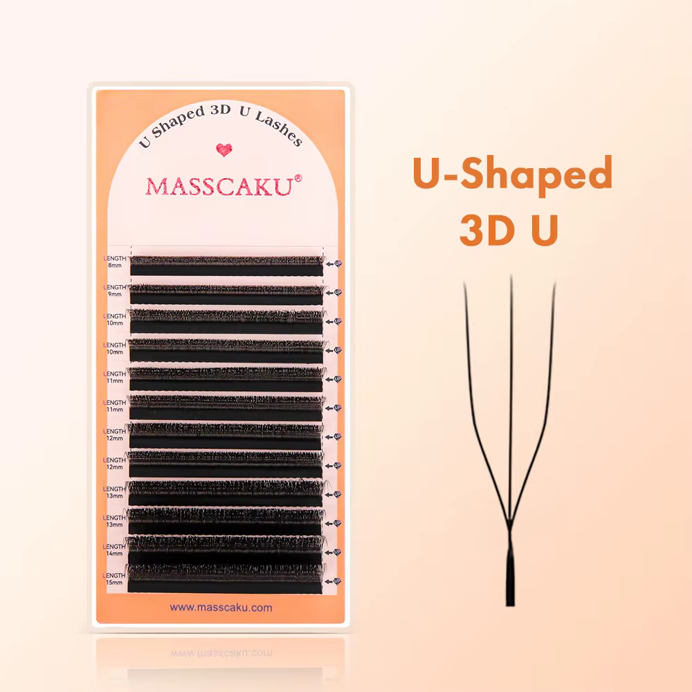Cils faux MASSCAKU C/D en forme de U 3D/4D/5D/6D/8D/10D Mix 8-15MM, cils professionnels faits à la m