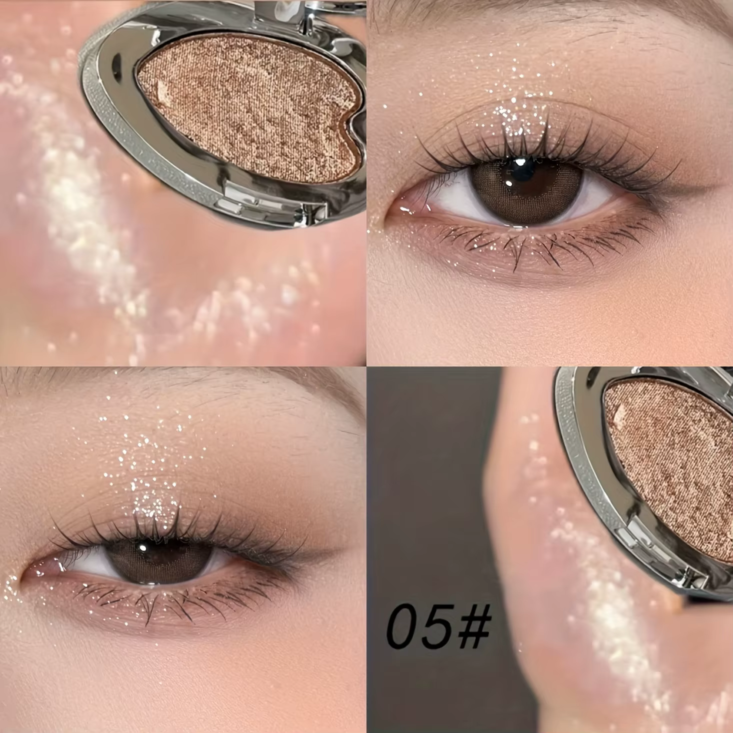 Herorange – fard à paupières surligneur en forme de cœur, paillettes scintillantes, texture crémeuse