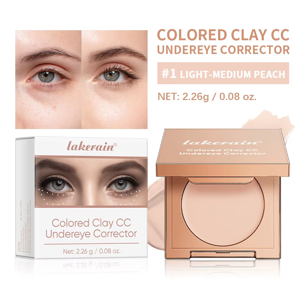 Fond de teint en poudre pressée CC Full Colored Clay CC Undereye Corrector, couvrance totale mate, a
