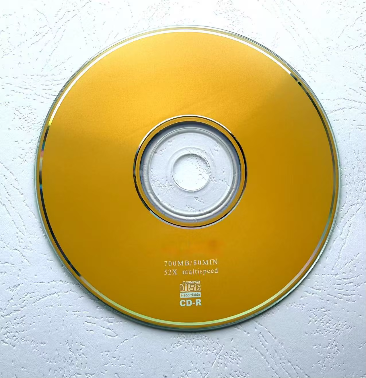 Vente en gros authentique 10 disques 700 mo disque CD-R imprimé or vierge