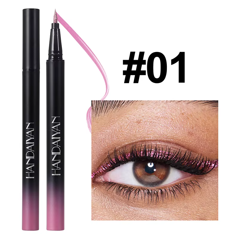 Crayon Eyeliner Liquide Métallique Blanc Violet Ultra-fin Rose Stylo pour les Yeux Séchage Rapide Pa