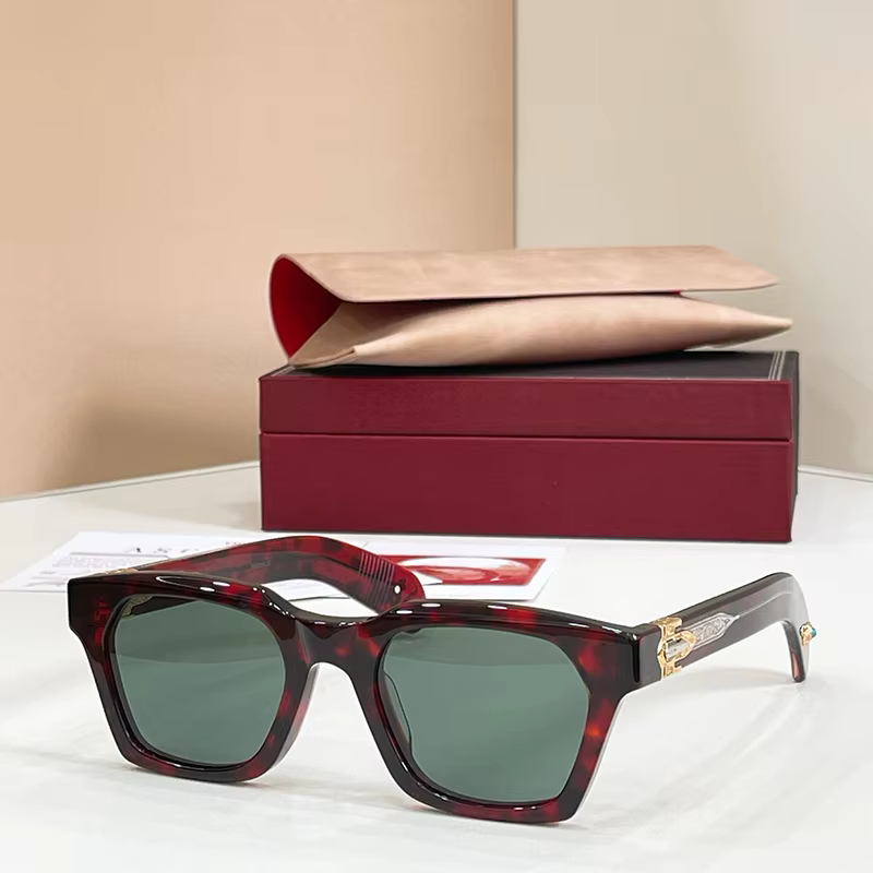 STERETT – Lunettes de soleil œil de chat vintage rouge écaille de tortue pour homme, style rétro de