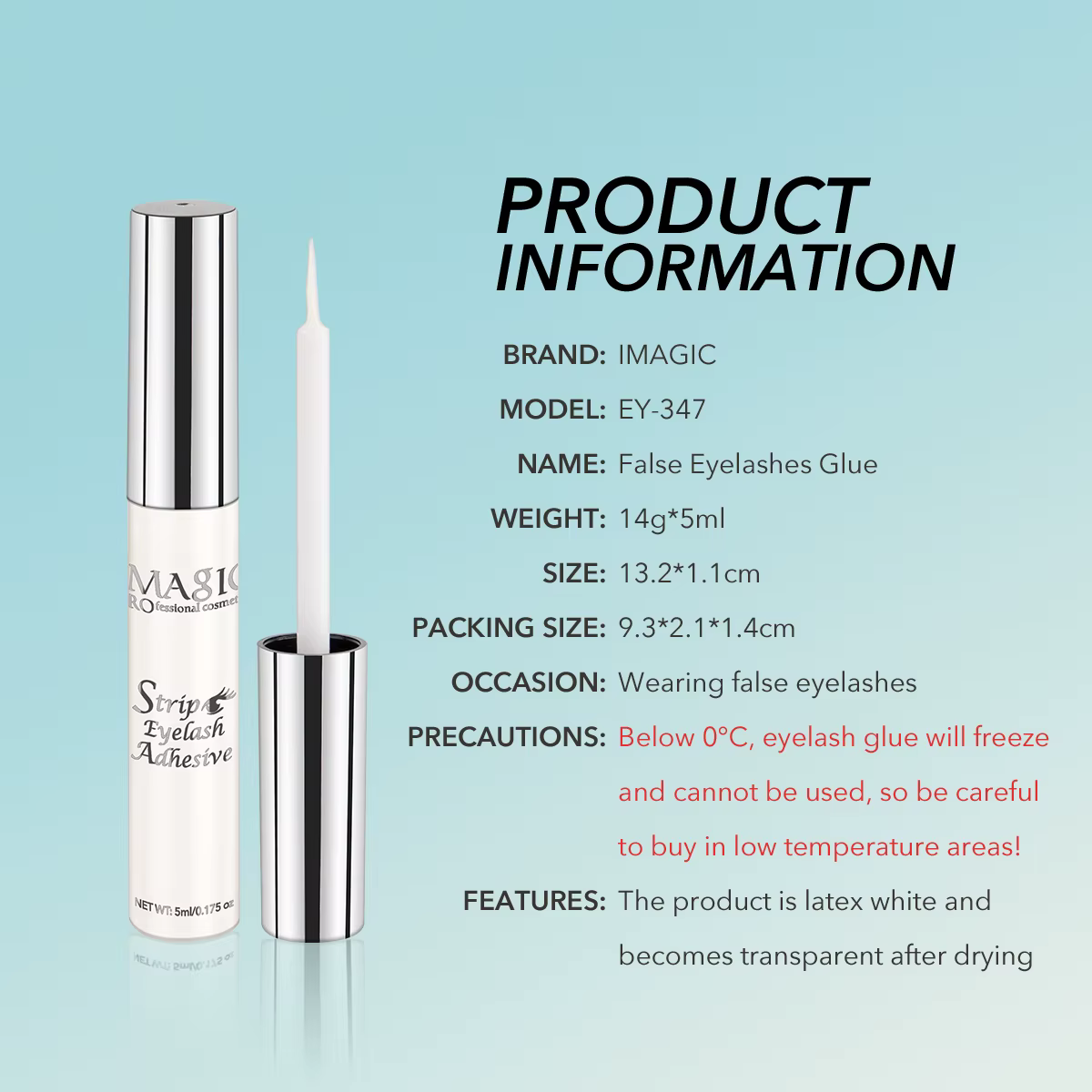 IMAGIC – colle pour extensions de faux-cils, 5ml, imperméable, séchage rapide, longue durée, forte,