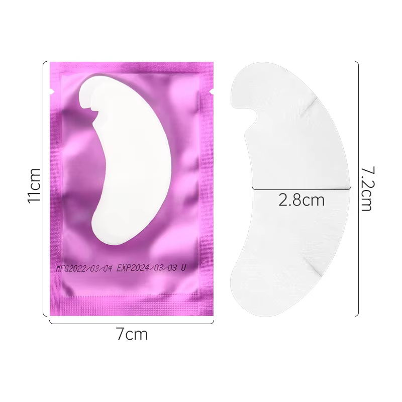 50 paires de patchs hydrogel pour extensions de cils, coussinets en gel en forme de U pour greffe de