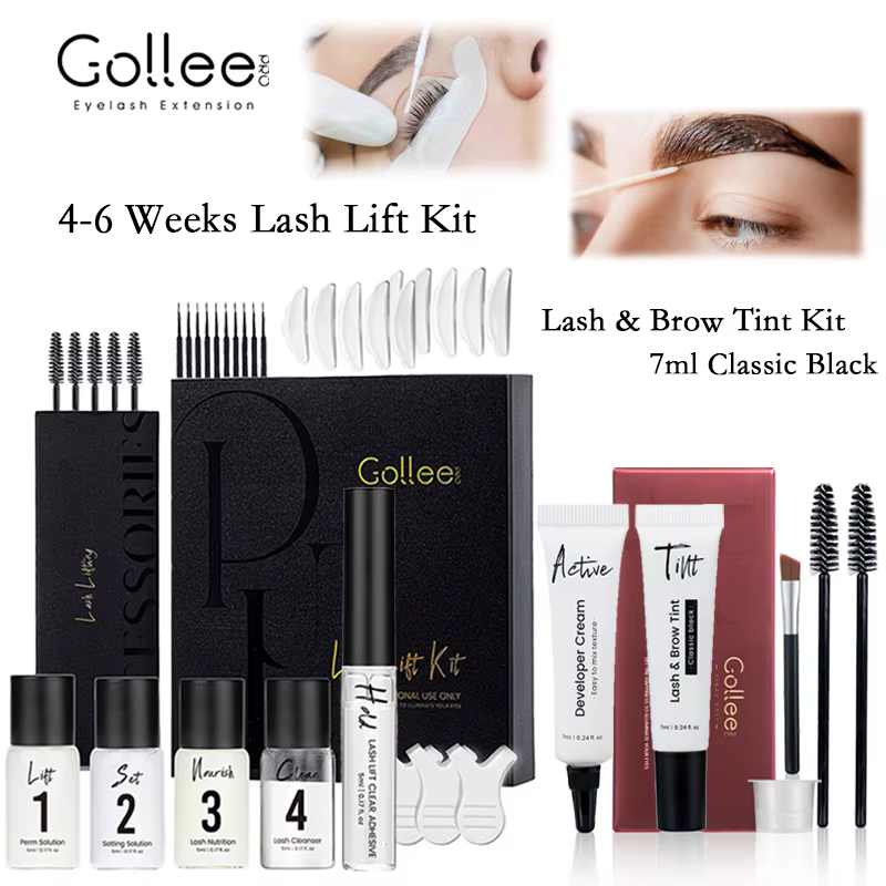 Kit de permanente pour cils et sourcils Gollee, permanente pour cils, kit de lifting des cils semi-p