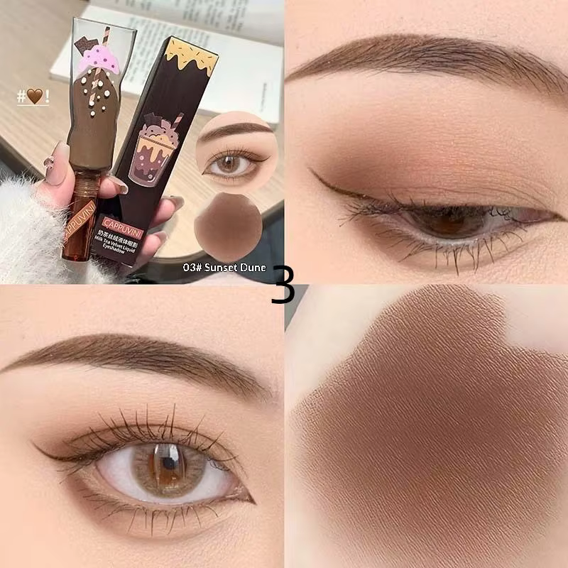 Cappuvini lait thé velours brume liquide fard à paupières Monochrome mat maquillage longue durée dou