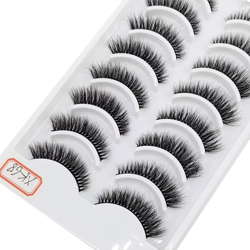 Extension de faux cils en vison, naturels, longs, faits à la main, volume 3d, maquillage, 10 paires,