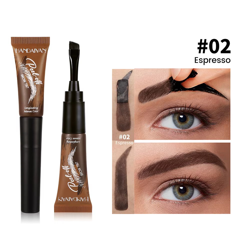 Teinture Semi-Permanente pour Sourcils Effet Tatouage, Teinte Longue Durée Imperméable Marron Nature