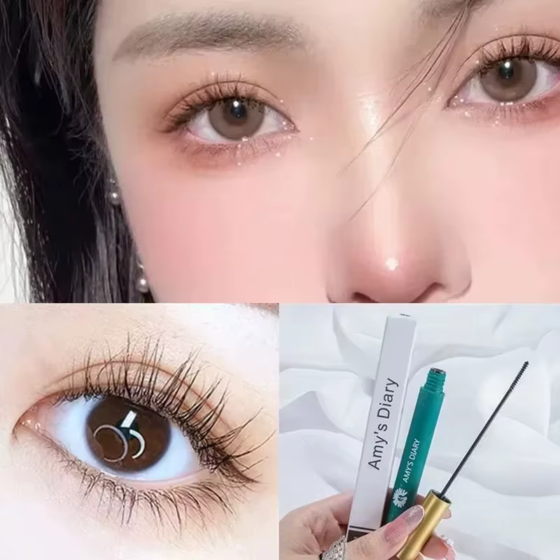 Mascara à cils imperméable sans taches marron naturel Curling brosse Fine Mascara Ultra-fin Mascara