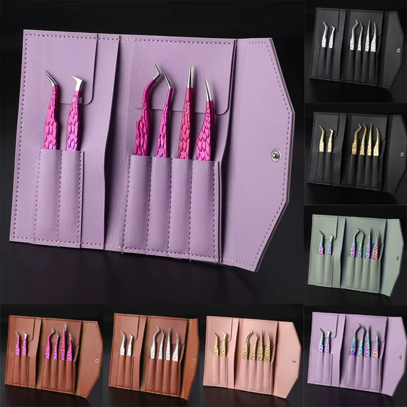 Ensemble de pincettes pour faux cils, 6 pièces, pour Extensions de cils en éventail, plantation de p
