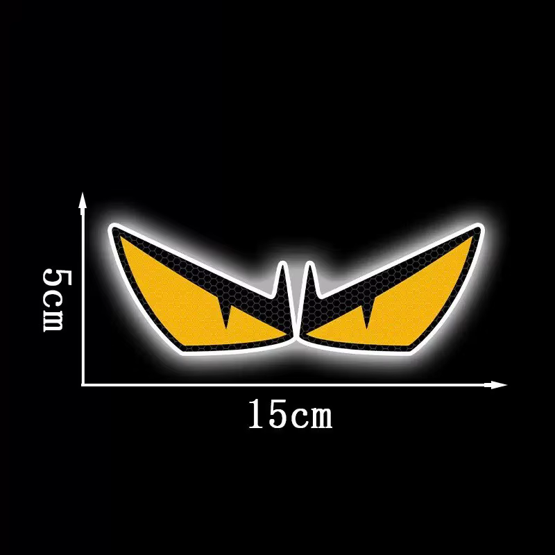 Autocollant de voiture drôle yeux rouges yeux du diable autocollants d'avertissement réfléchissants