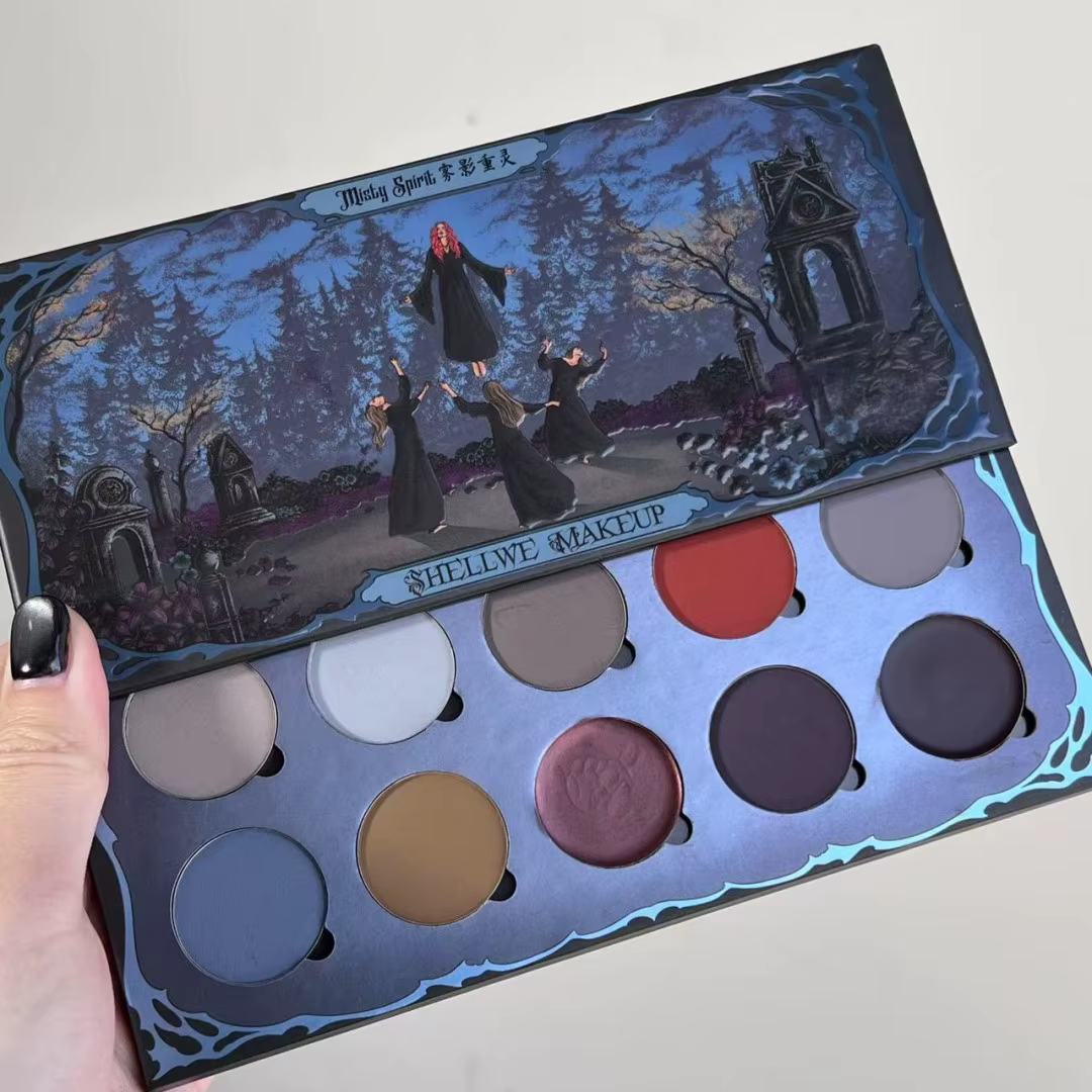 Palette de fards à paupières Shellwe Makeup Misty Spirit All Matte Fog Shadow Ghost, dix couleurs en
