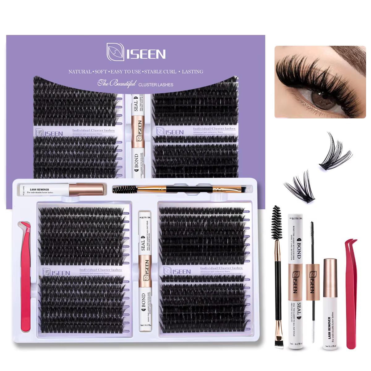 Cils grappe cils oeil de chat cils longs naturels cils individuels longueur mixte Extension de cils