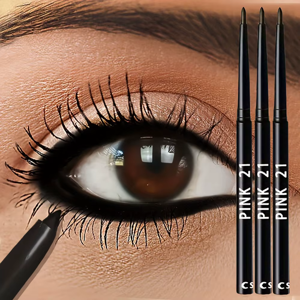 Crayons Eyeliner noirs imperméables lisses, 3 pièces, haute pigmentation, Punk, maquillage pour les 