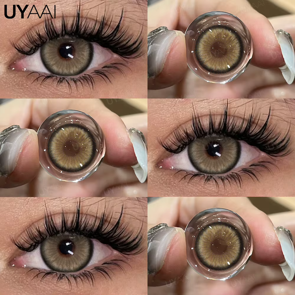 Lentilles de contact colorées UYAAI, nouvelles lentilles de contact couleur marron, lentilles coloré